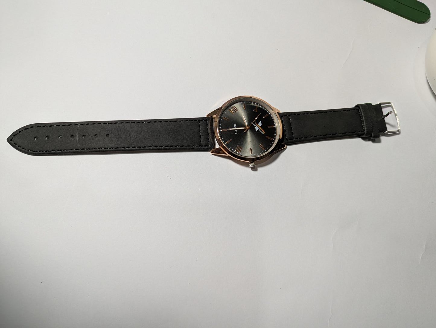 Classic Tomi Chronograph Watch: Rose Gold & Black Edition | Men's Elegant Leather Strap Timepiece