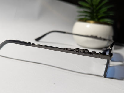 Double the Impact: The Jaguar Rimless Duo - Gunmetal Blue & Silver Black Pair Deal 🌟