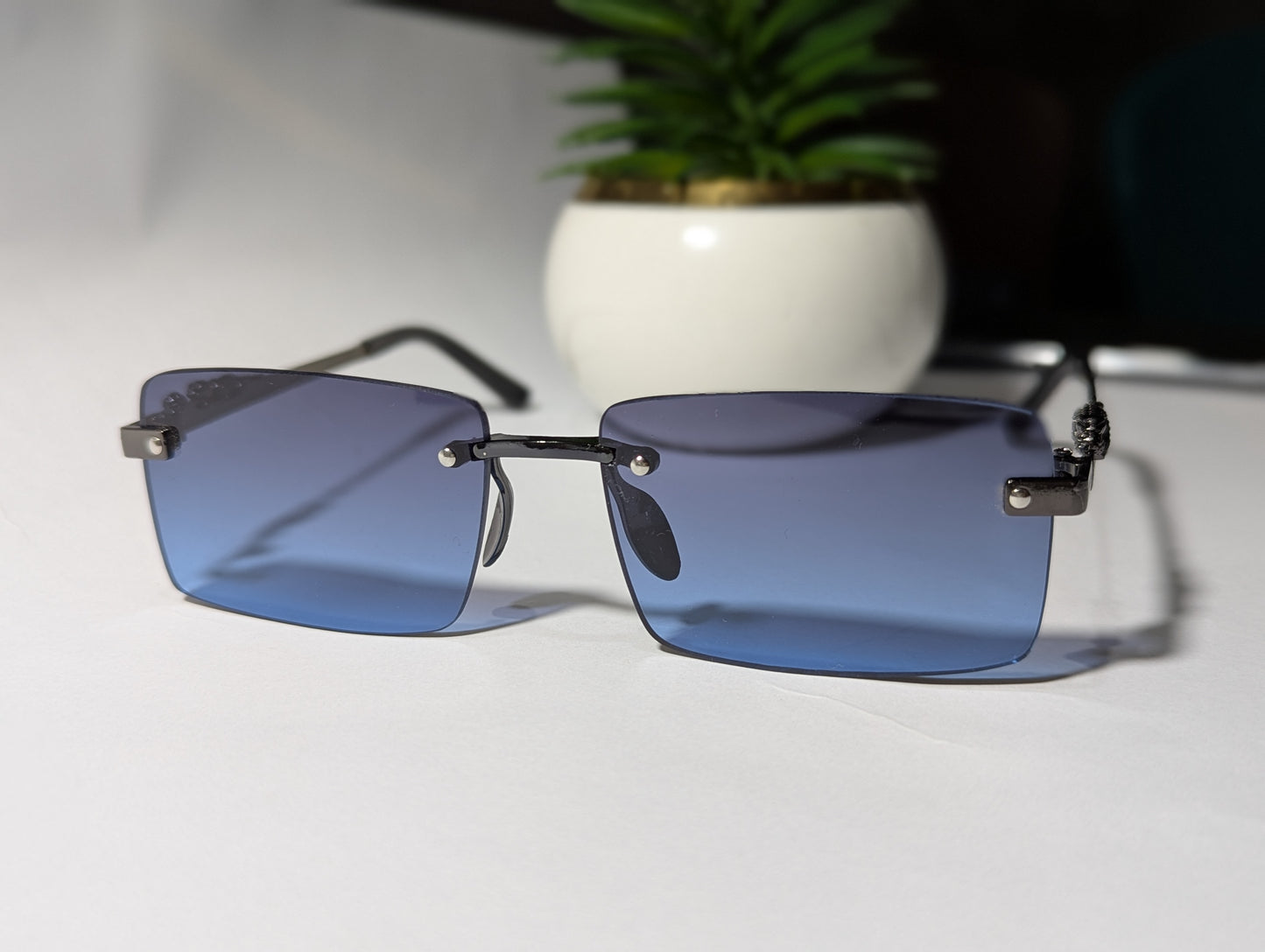Double the Impact: The Jaguar Rimless Duo - Gunmetal Blue & Silver Black Pair Deal 🌟