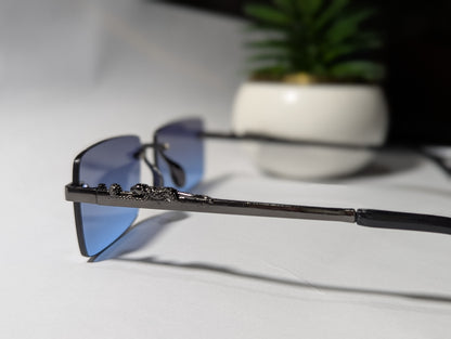 Double the Impact: The Jaguar Rimless Duo - Gunmetal Blue & Silver Black Pair Deal 🌟