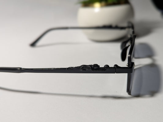 The Stealth Panther: All-Black Rimless Jaguar Sunglasses 🌑