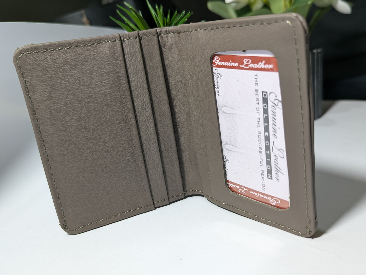 The Executive Slim: Genuine Leather Embossed Bi-Fold Wallet