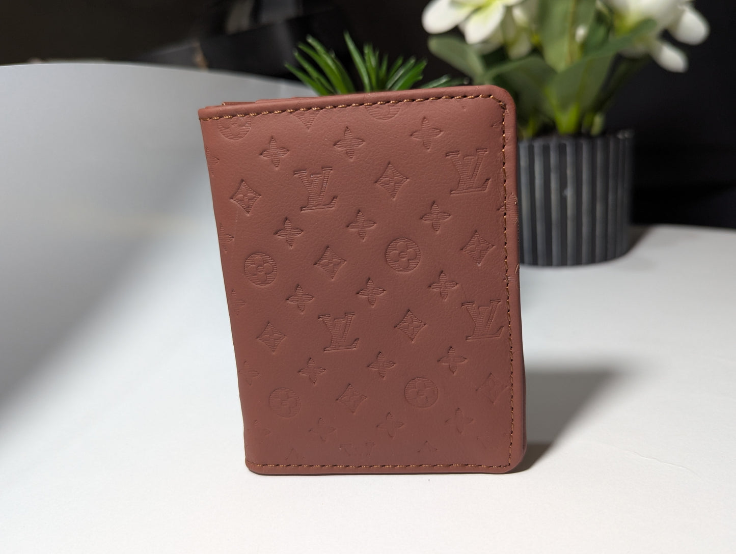 The Executive Slim: Genuine Leather Embossed Bi-Fold Wallet