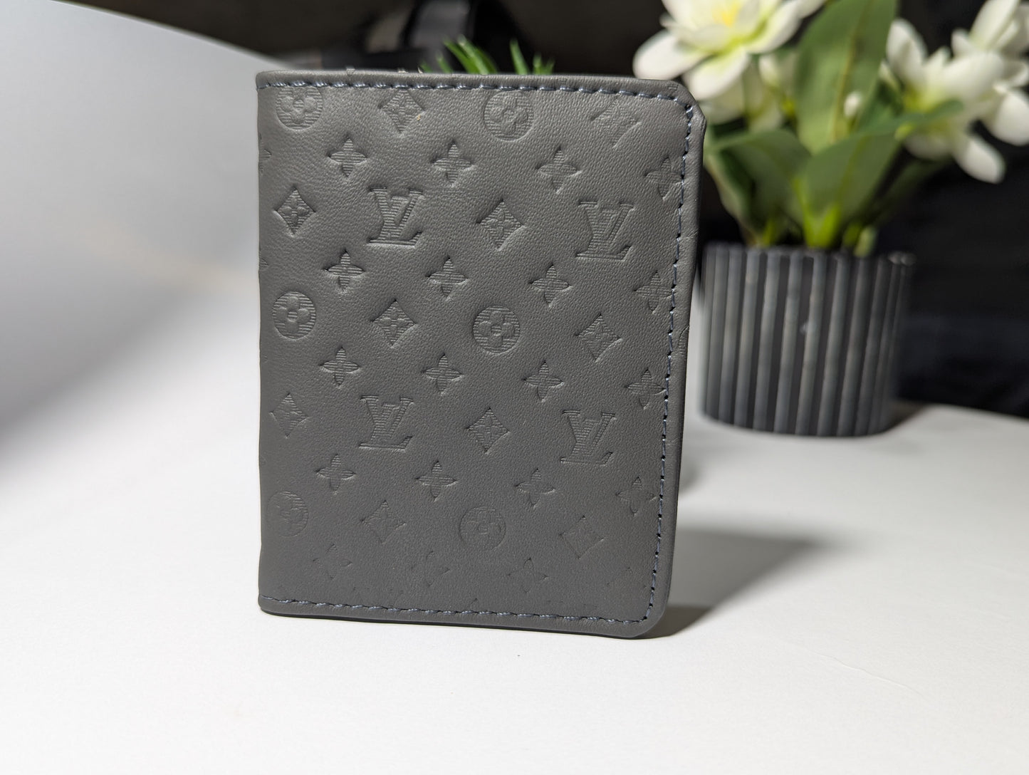 The Executive Slim: Genuine Leather Embossed Bi-Fold Wallet