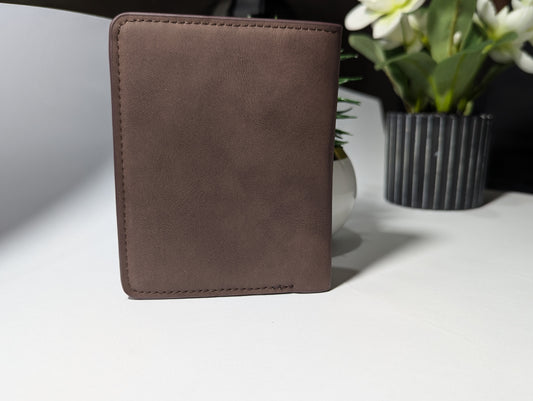 The Executive Power Set: Personalized Brown Leather Wallet