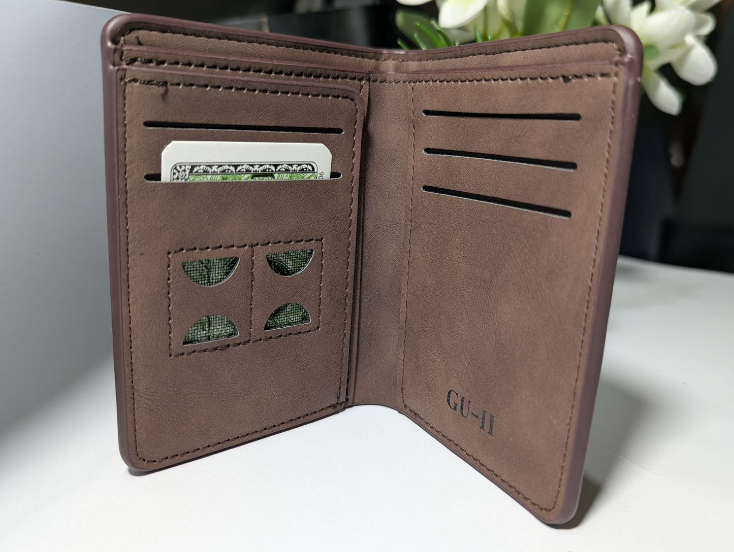 The Executive Power Set: Personalized Brown Leather Wallet