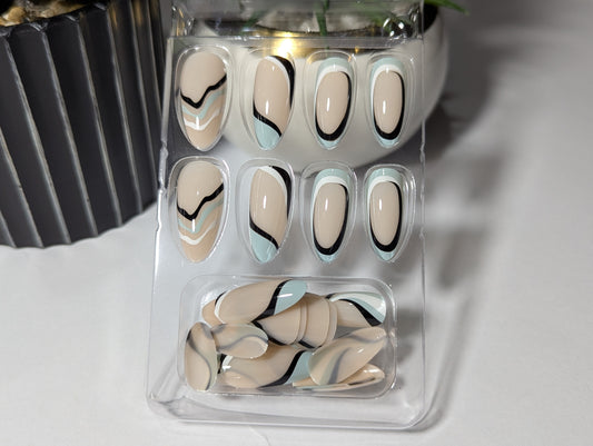 Minimalist Line Art Nails | Mid-Century Modern Inspired Press-Ons